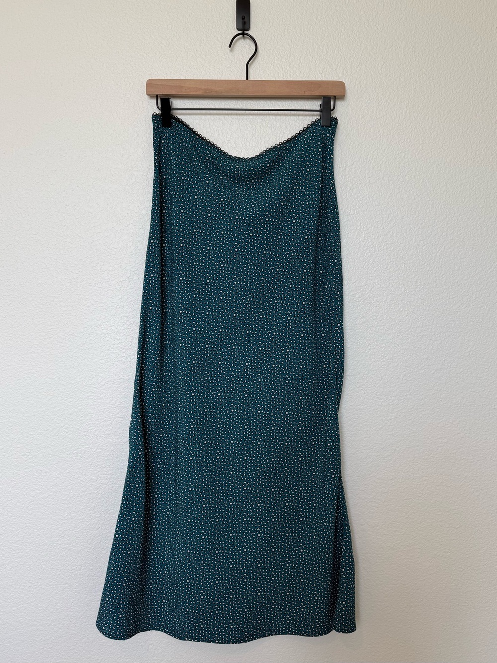 Final Touch Teal Leopard Print Midi Skirt